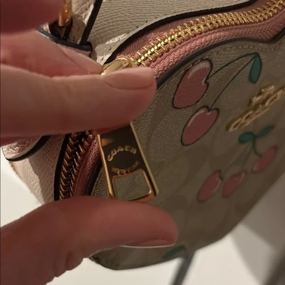 Valentine’s Day !💕Coach Heart-Shaped Cherry Print Mini Bag - Picture 3 of 6